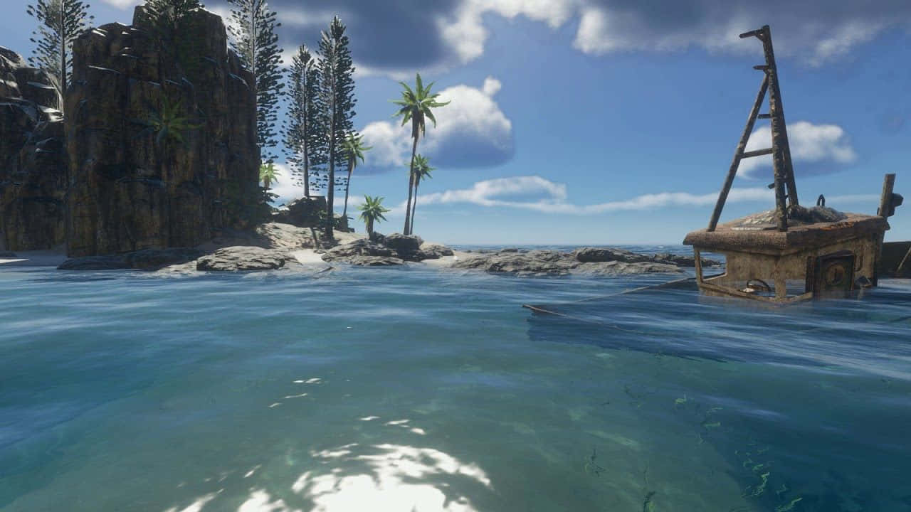 Stranded Deep, tropical island, palm trees, HD Desktop Wallpaper