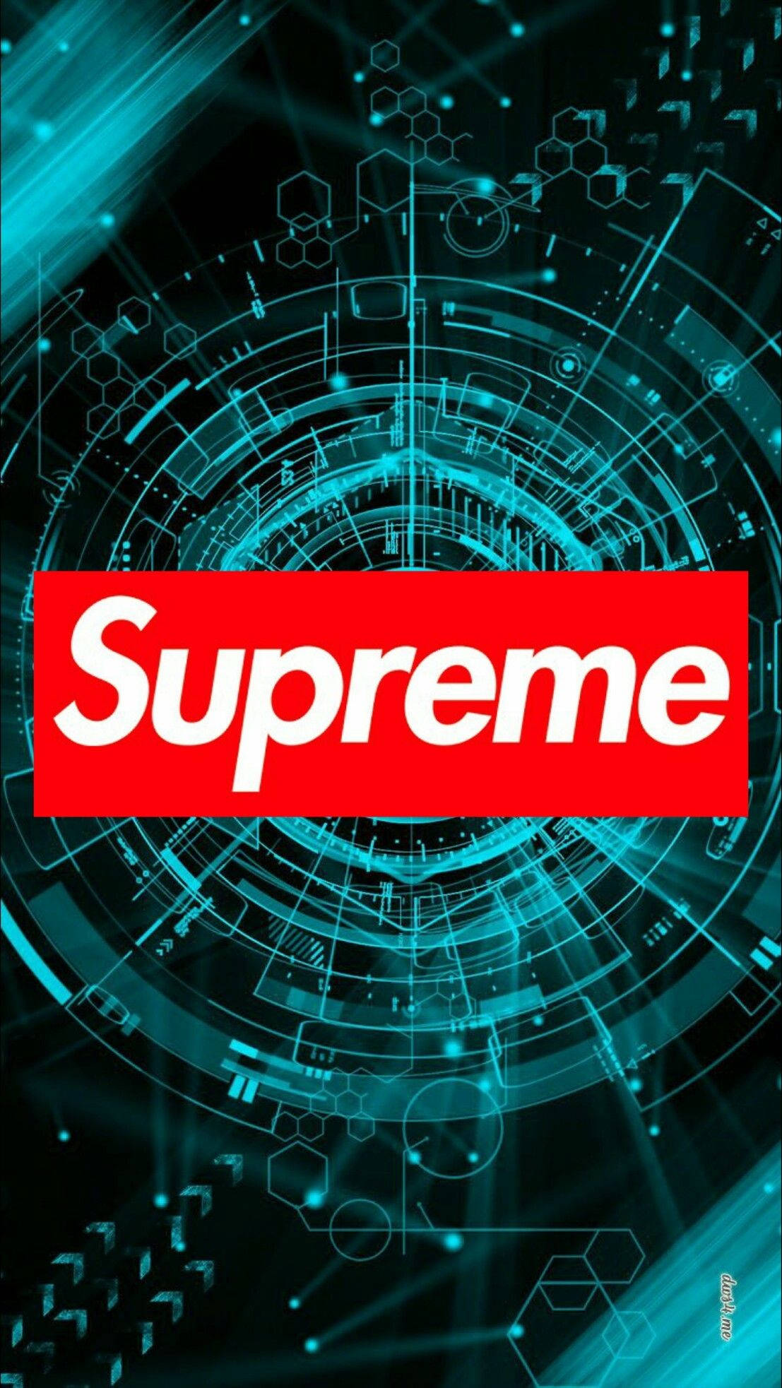 Supreme, teal, circuit board, Full HD Phone Wallpaper
