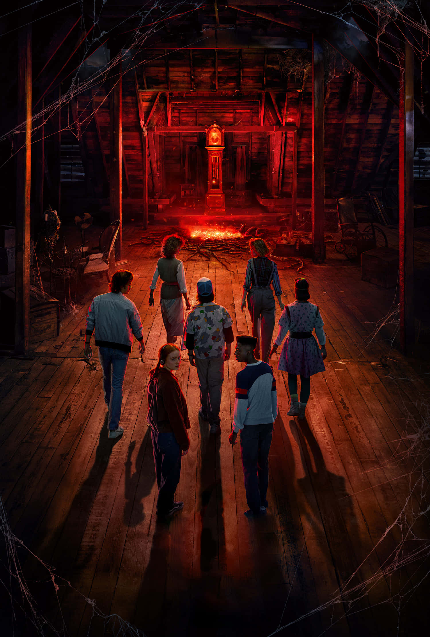 Stranger Things 3, portrait official poster, dusty wooden attic, Full HD Phone Wallpaper
