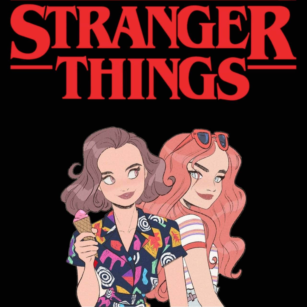 Stranger Things, red Stranger Things logo, black background, HD Desktop Wallpaper