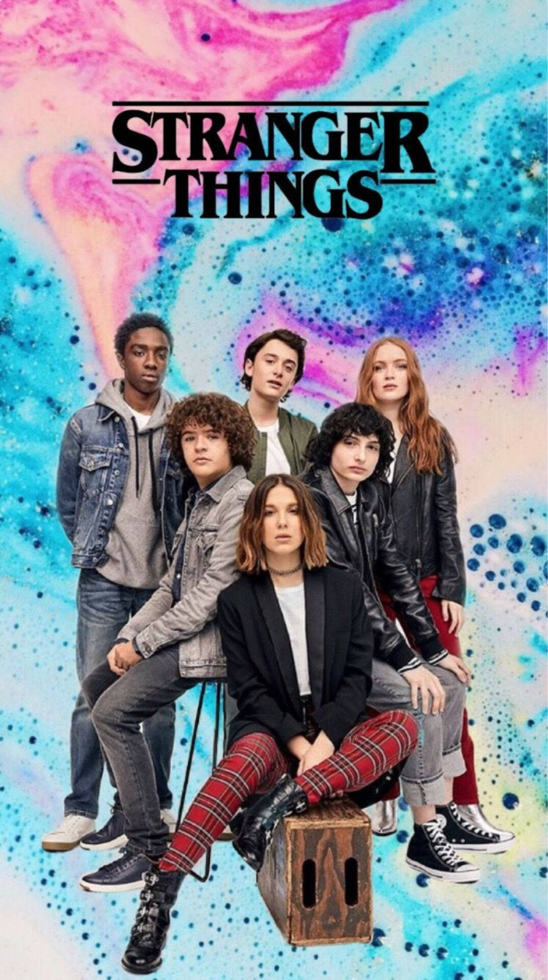 Stranger Things 3, pink, blue, Full HD Phone Wallpaper