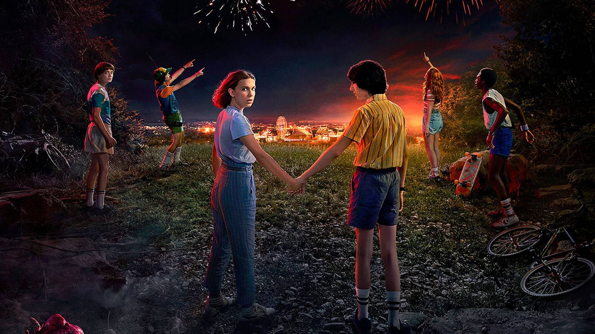 Stranger Things 3, teaser photo, six teens, Full HD Desktop Wallpaper