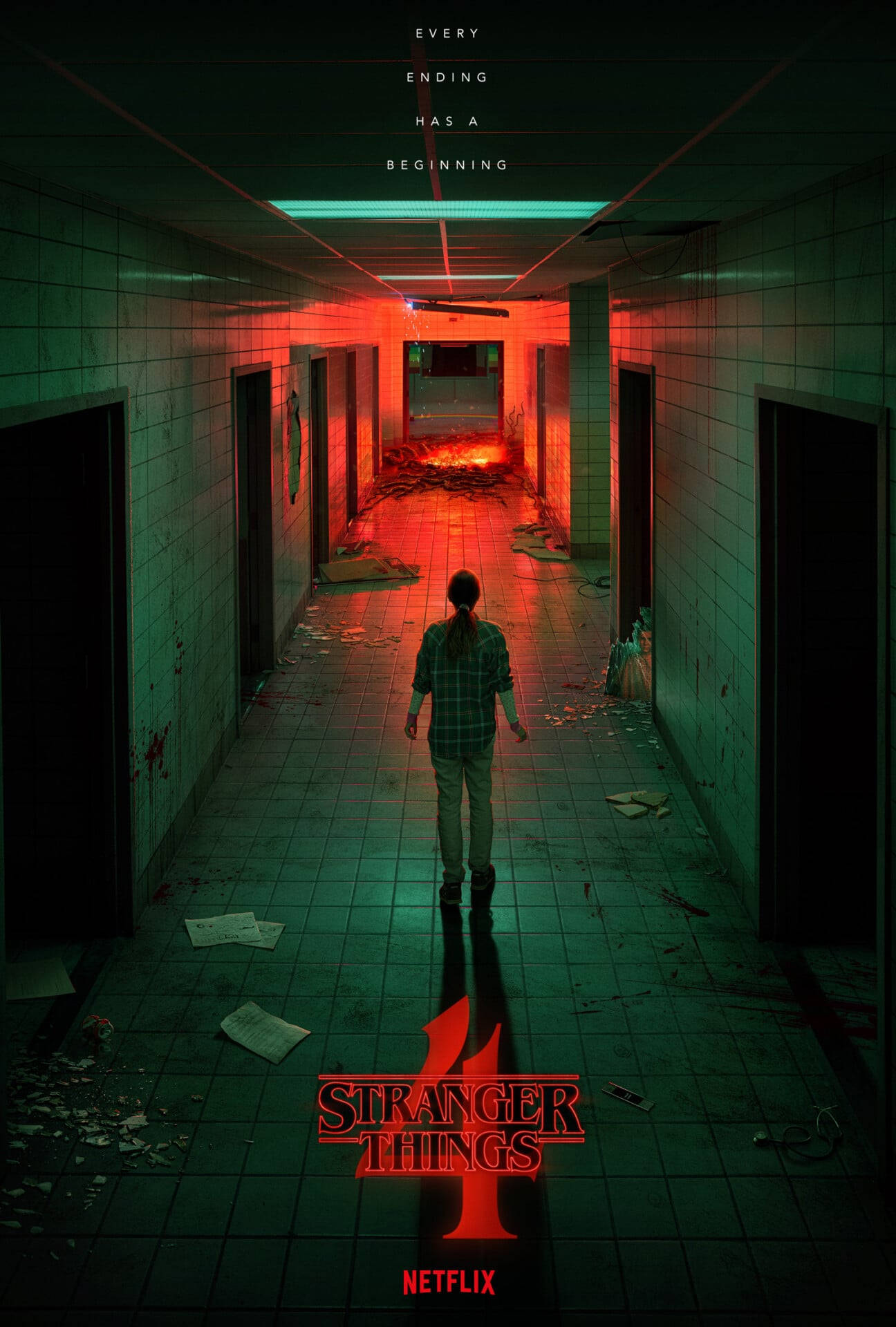 Stranger Things 4, hallway, neon-lit, Full HD Phone Wallpaper