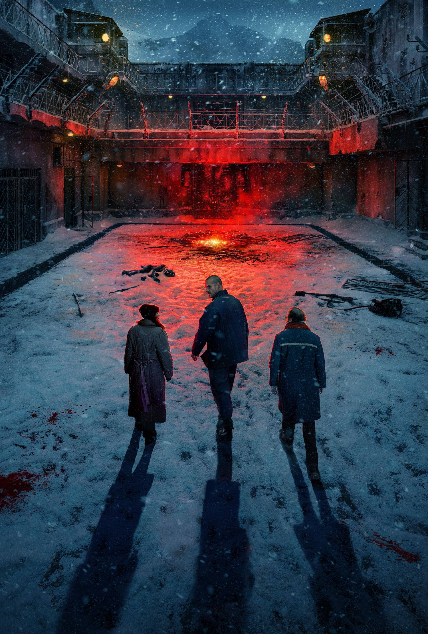 Stranger Things 4, snowy prison, red light, Full HD Phone Wallpaper
