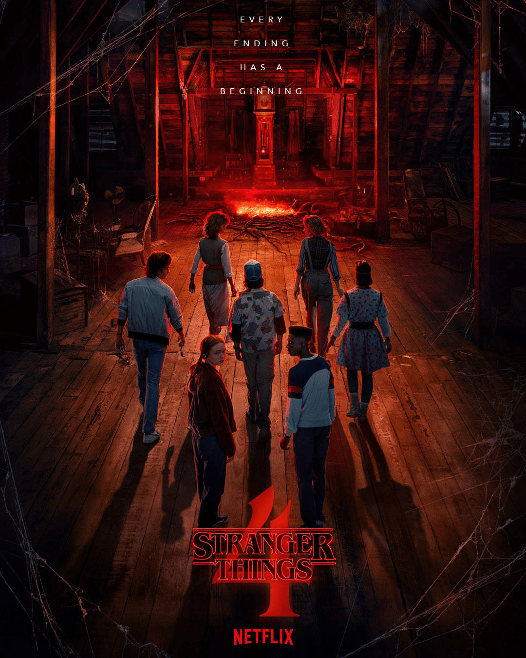 Stranger Things 4, glowing red portal, decrepit wooden barn, HD Phone Wallpaper