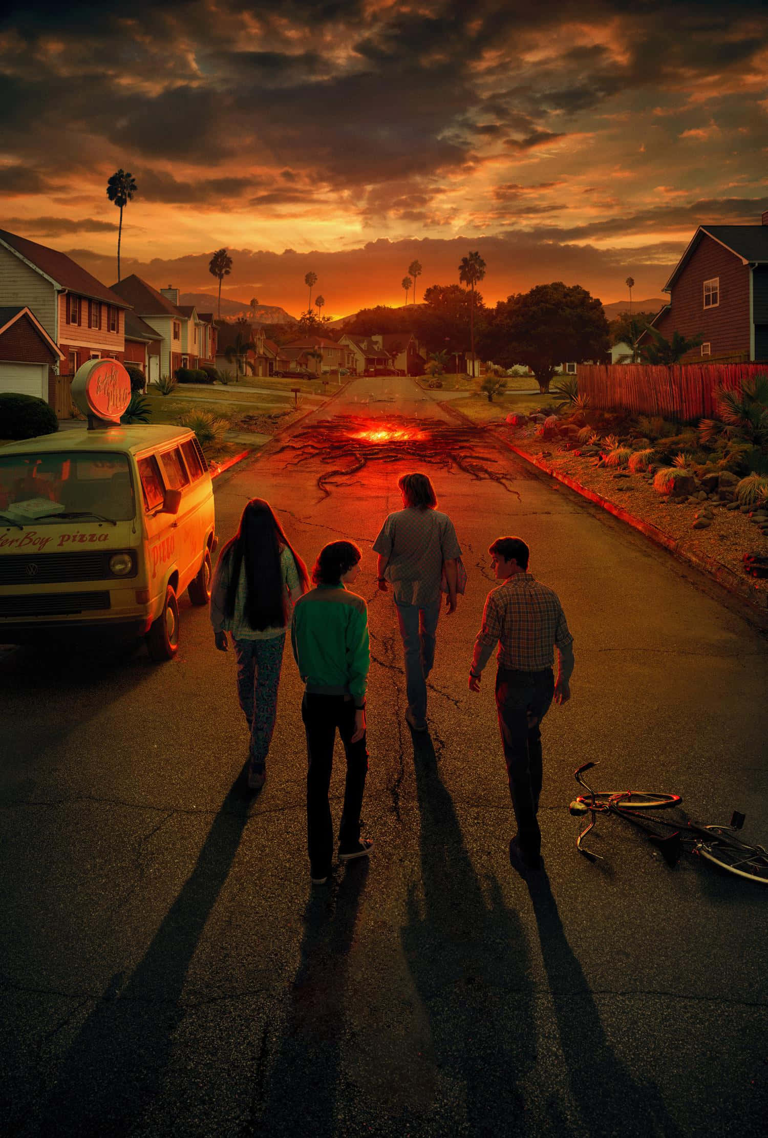 Stranger Things, fissure, cracked suburban street, Full HD Phone Wallpaper