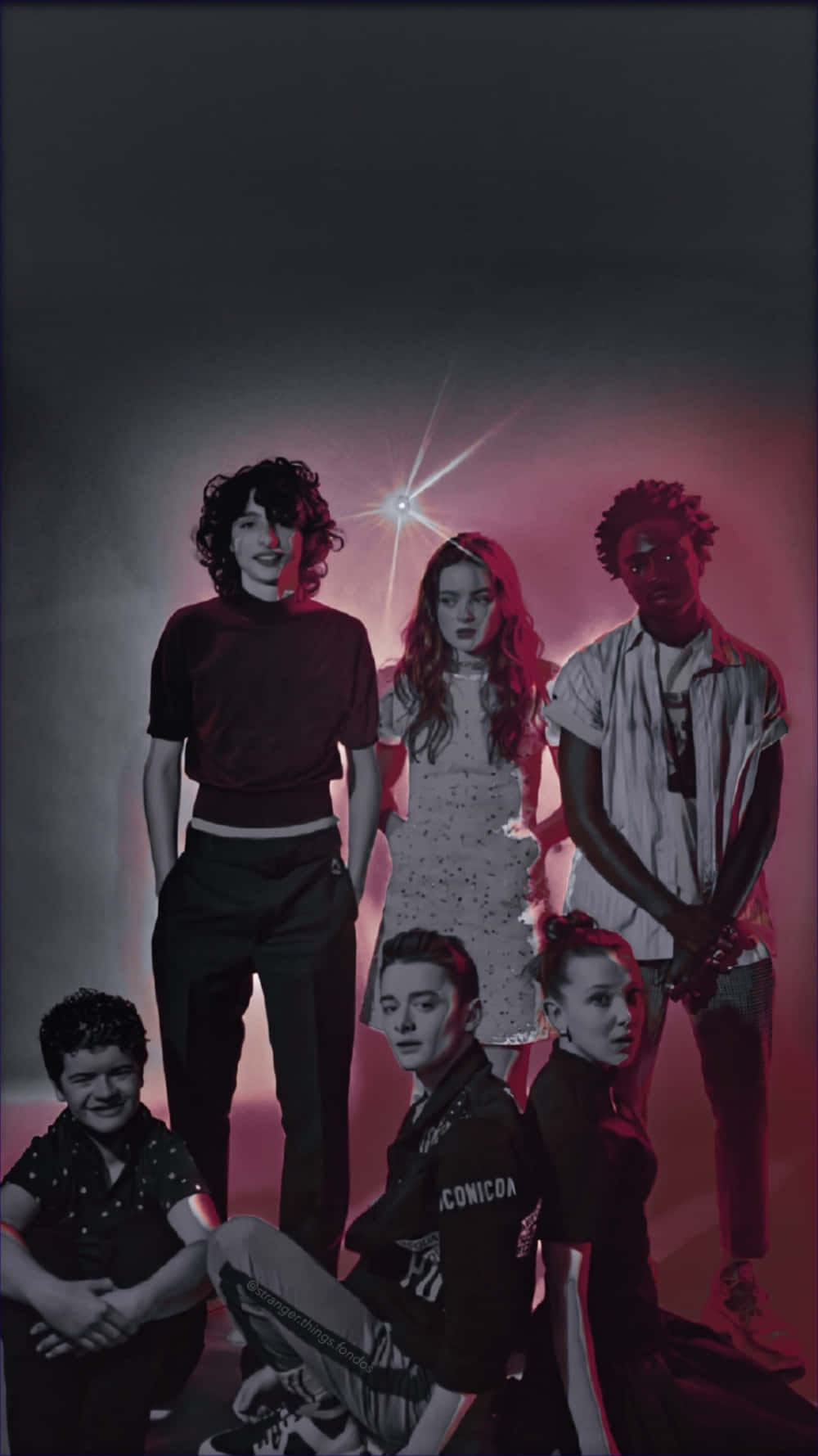 Stranger Things, pulsating friendship, moody red and black lighting, HD Phone Wallpaper