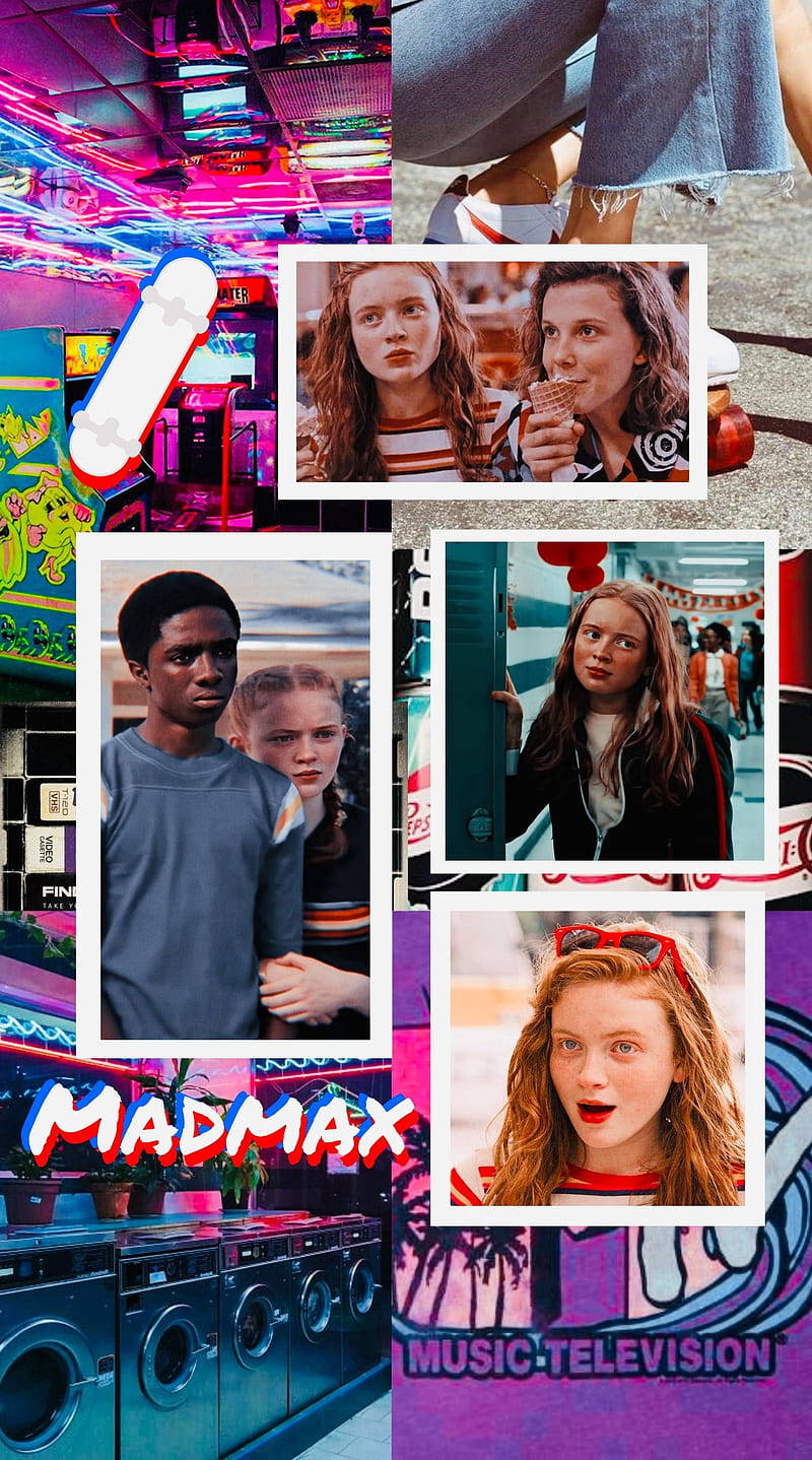 Stranger Things, neon-lit urban elements, bold colors, HD Phone Wallpaper