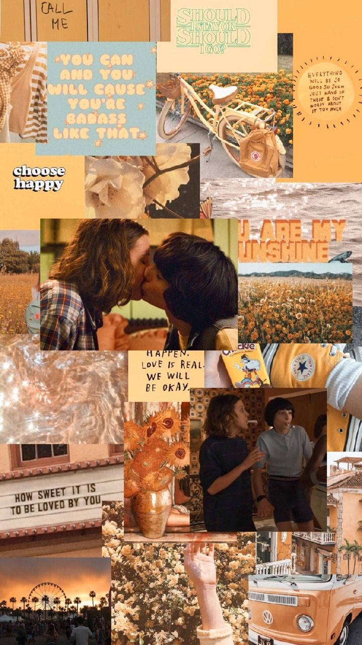 Stranger Things, sunflowers, vintage van, HD Phone Wallpaper