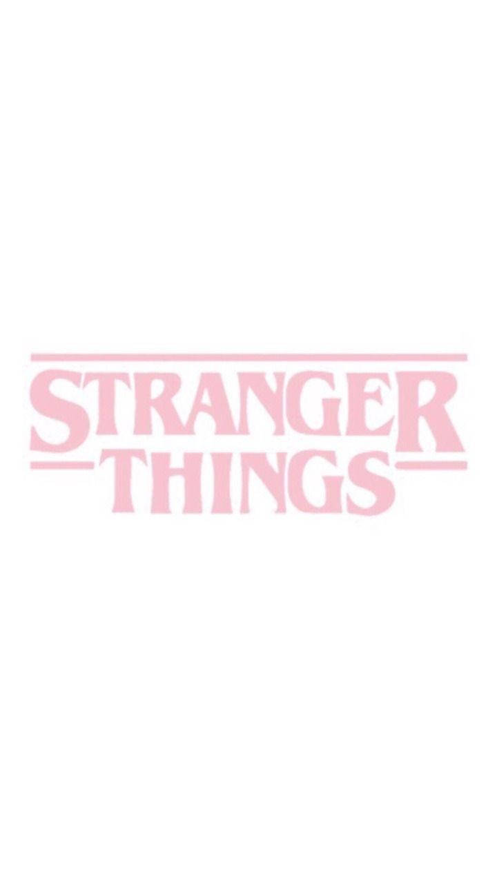 Stranger Things, pink Stranger Things logo, plain white background, HD Phone Wallpaper