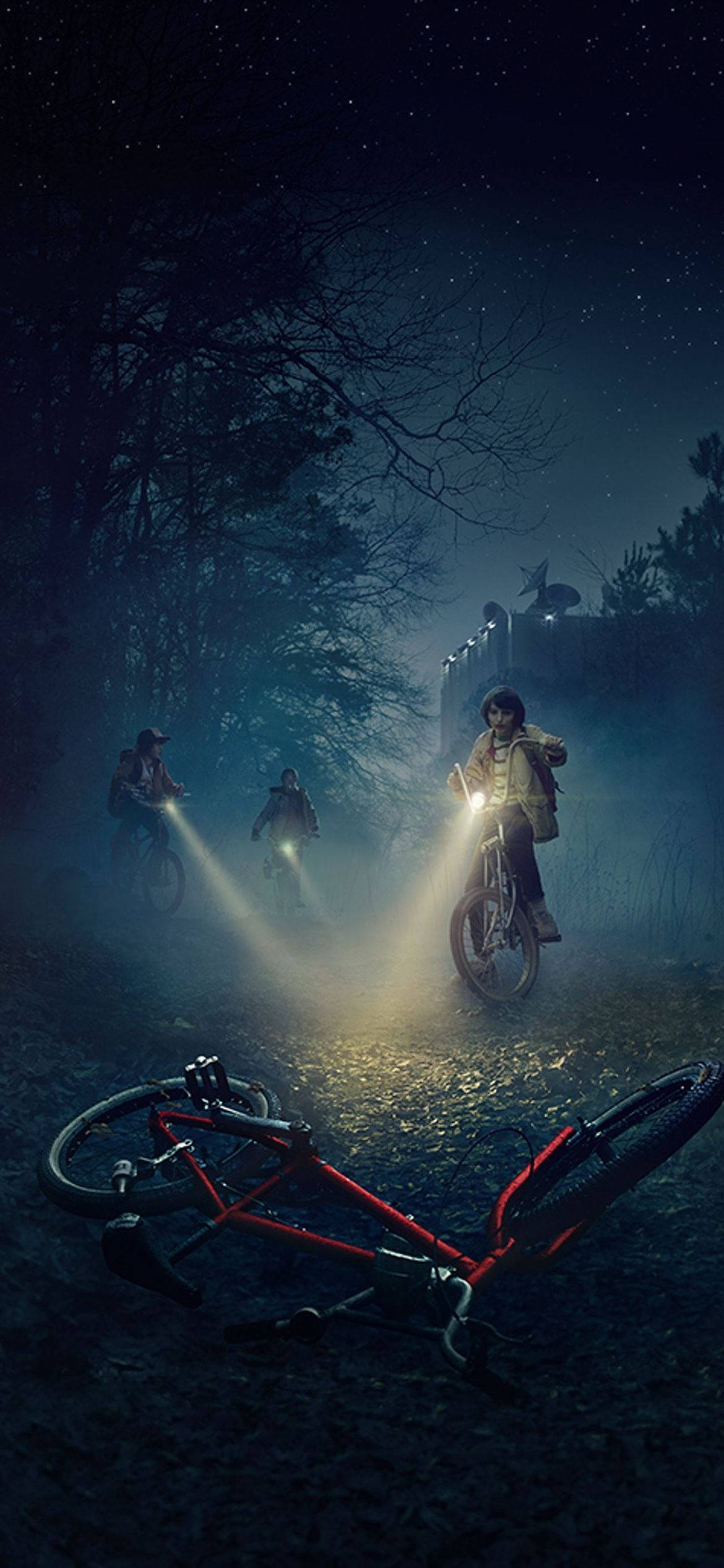Stranger Things Aesthetic, misty forest, night, Full HD Phone Wallpaper