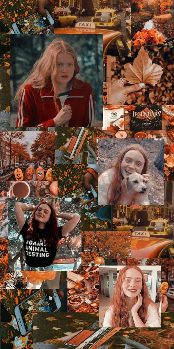 Stranger Things Aesthetic, red hair, yellow taxis, SD Phone Wallpaper