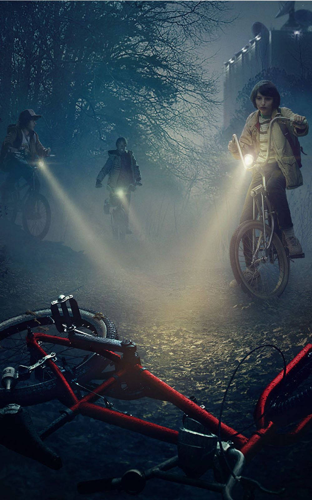Stranger Things, young bikers, forest, HD Phone Wallpaper