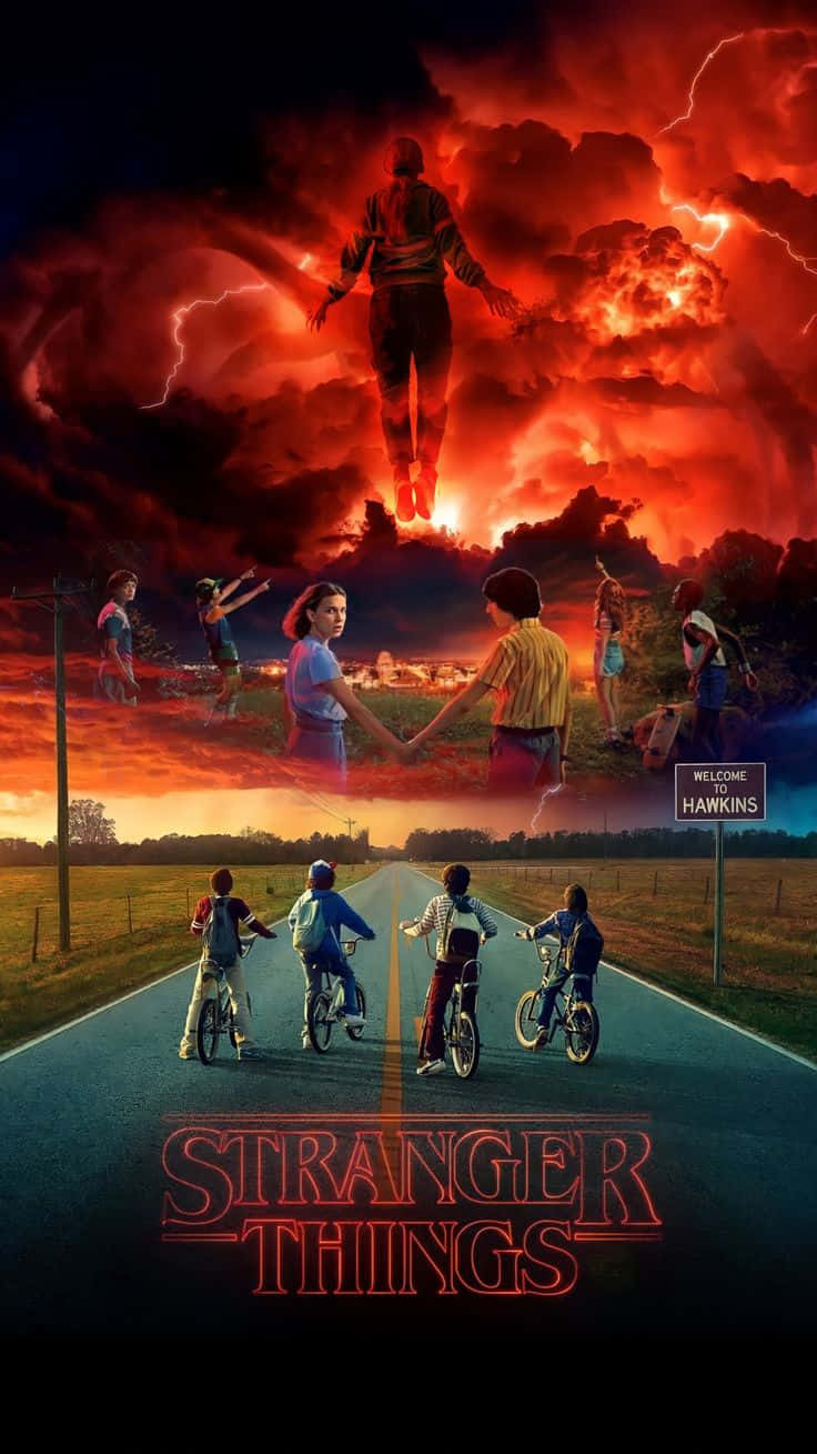 Stranger Things, five kids, bikes, HD Phone Wallpaper