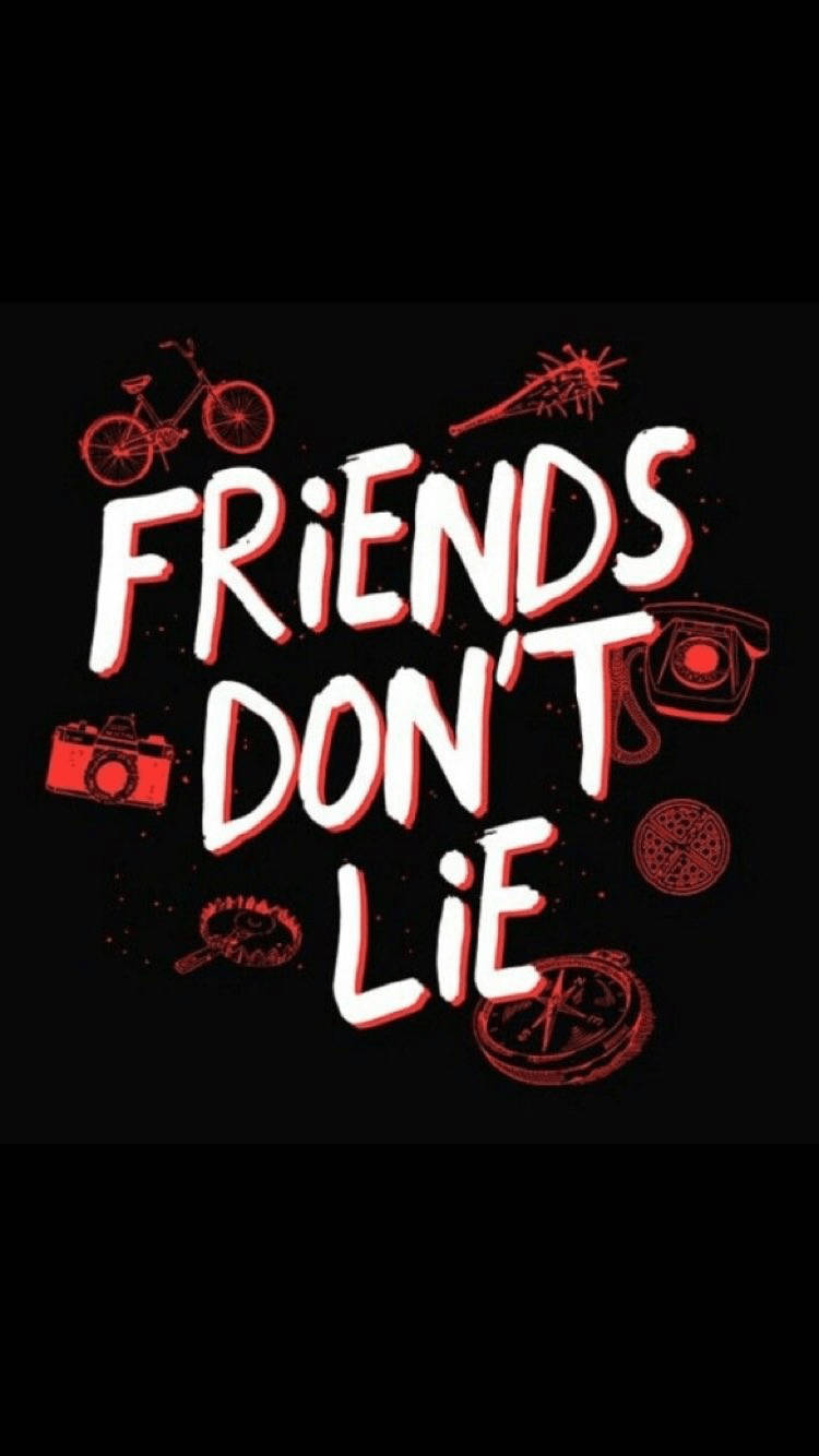 Stranger Things, friends don't lie, black background, HD Phone Wallpaper