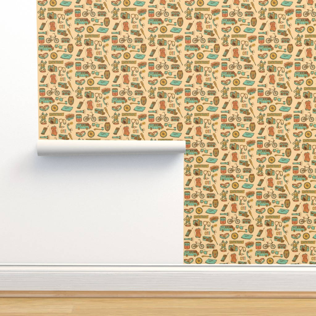 Stranger Things Cute, retro-style wallpaper, vintage icons, SD Desktop Wallpaper