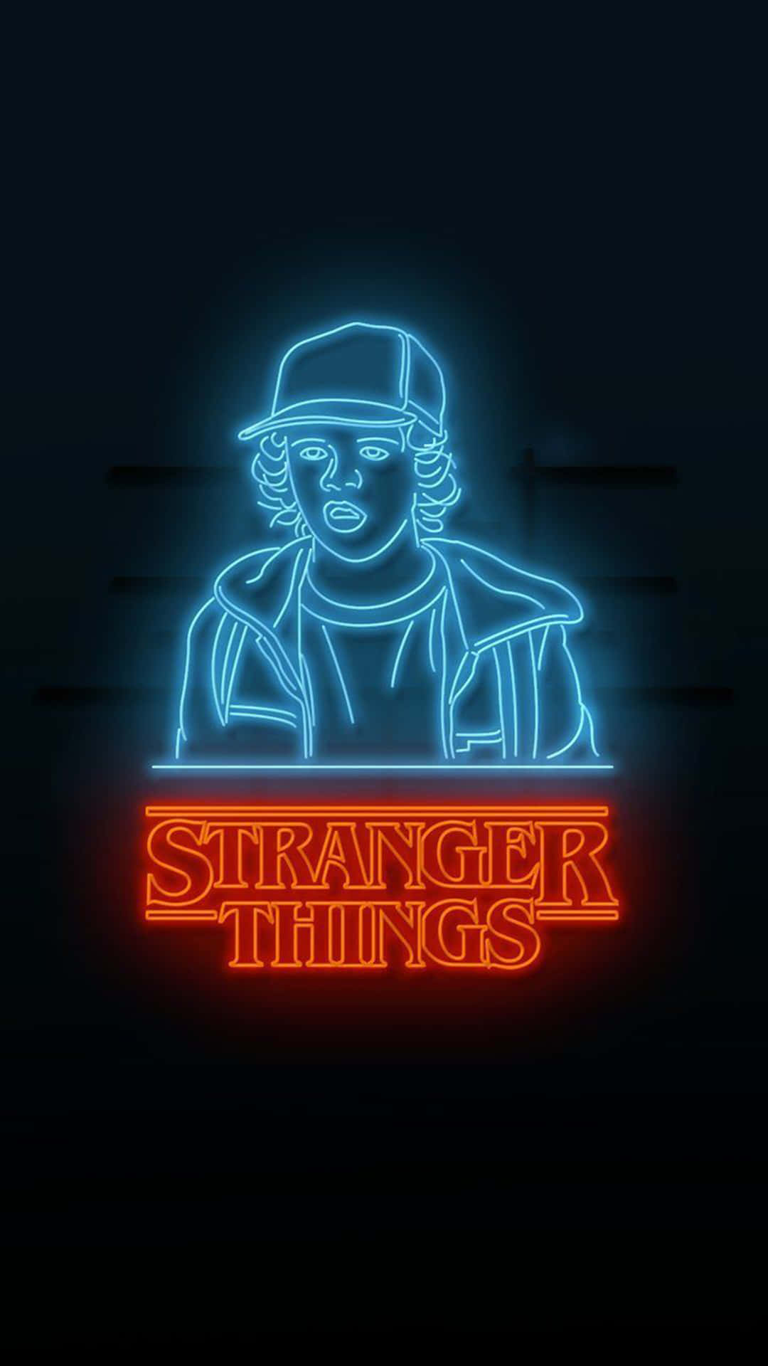 Stranger Things, neon portrait, boy in a cap, Full HD Phone Wallpaper