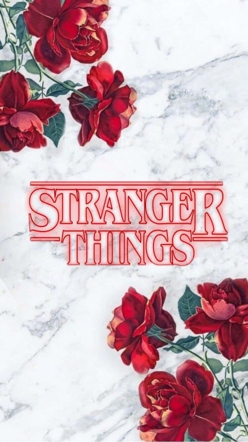 Stranger Things, red roses, white marble background, HD Phone Wallpaper