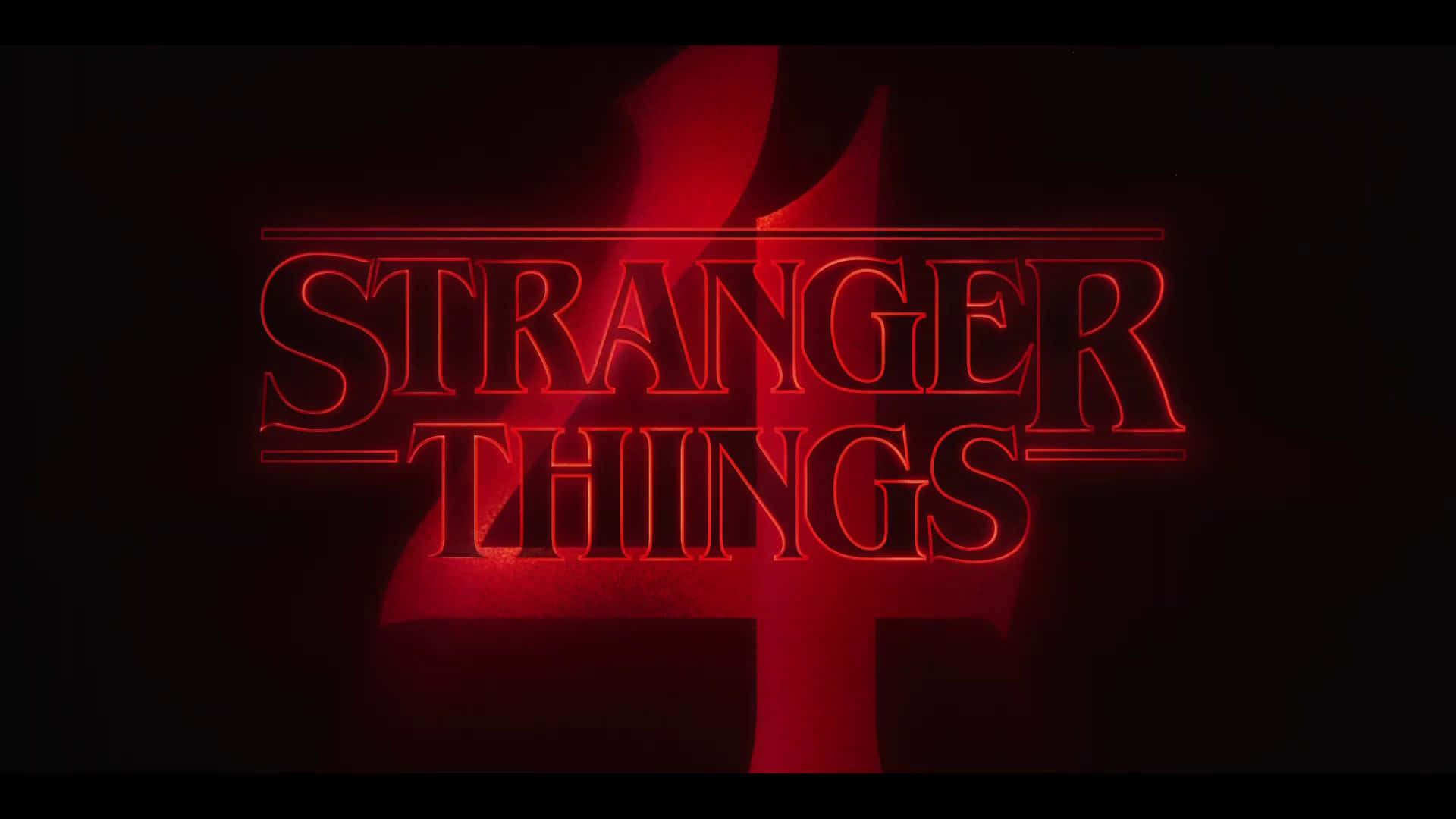 Stranger Things 4, glowing red neon, pulses, Full HD Desktop Wallpaper