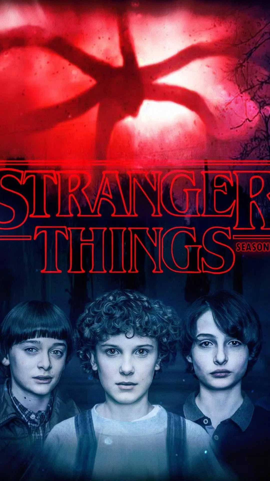 Stranger Things, children, glowing red upside-down creature, Full HD Phone Wallpaper