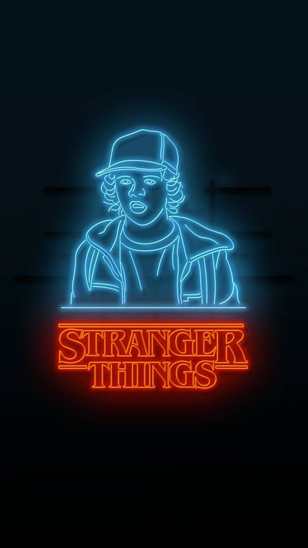 Stranger Things, boy in a cap and jacket, neon portrait, Full HD Phone Wallpaper