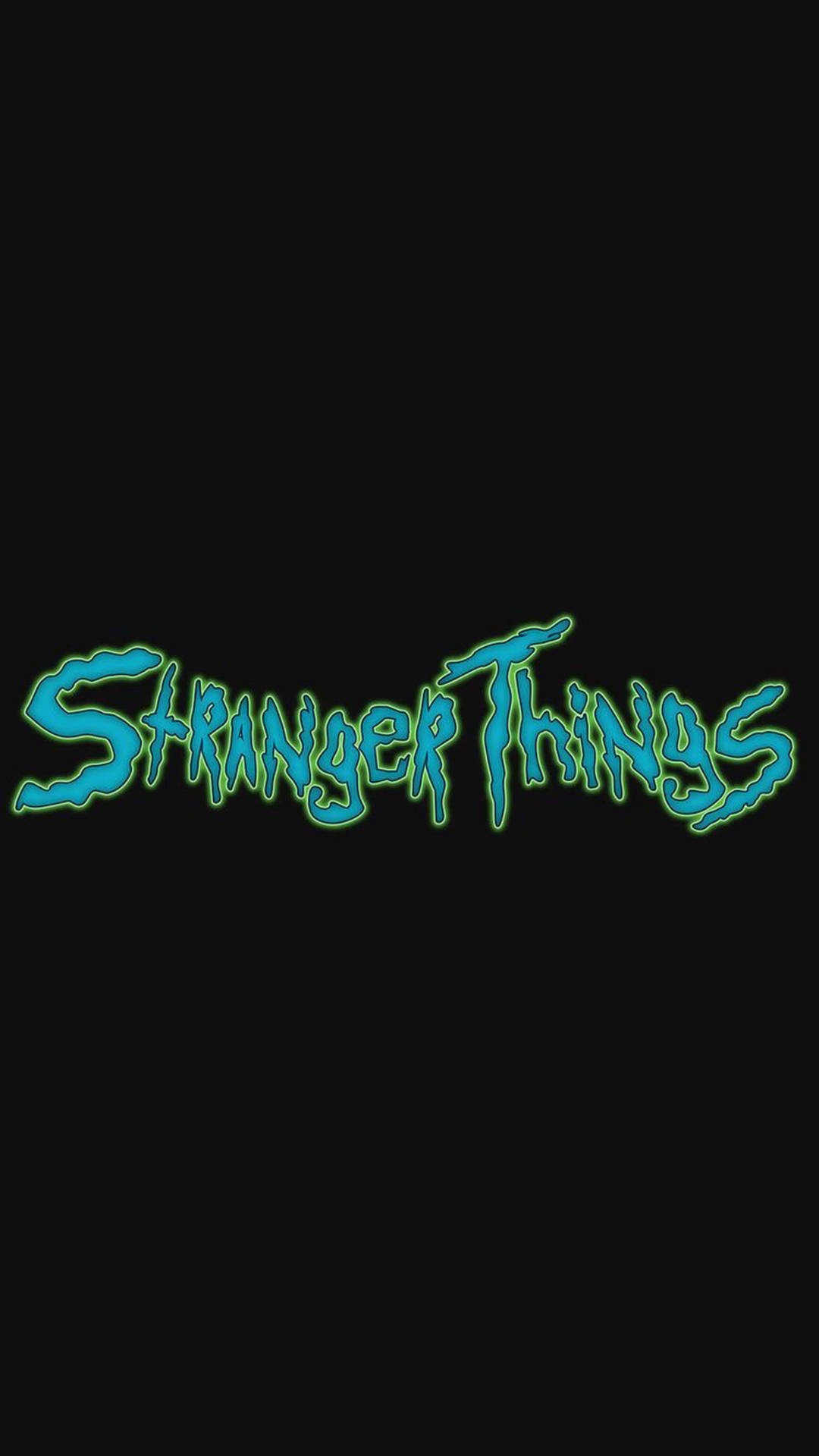 Stranger Things, neon blue, green outline, Full HD Phone Wallpaper