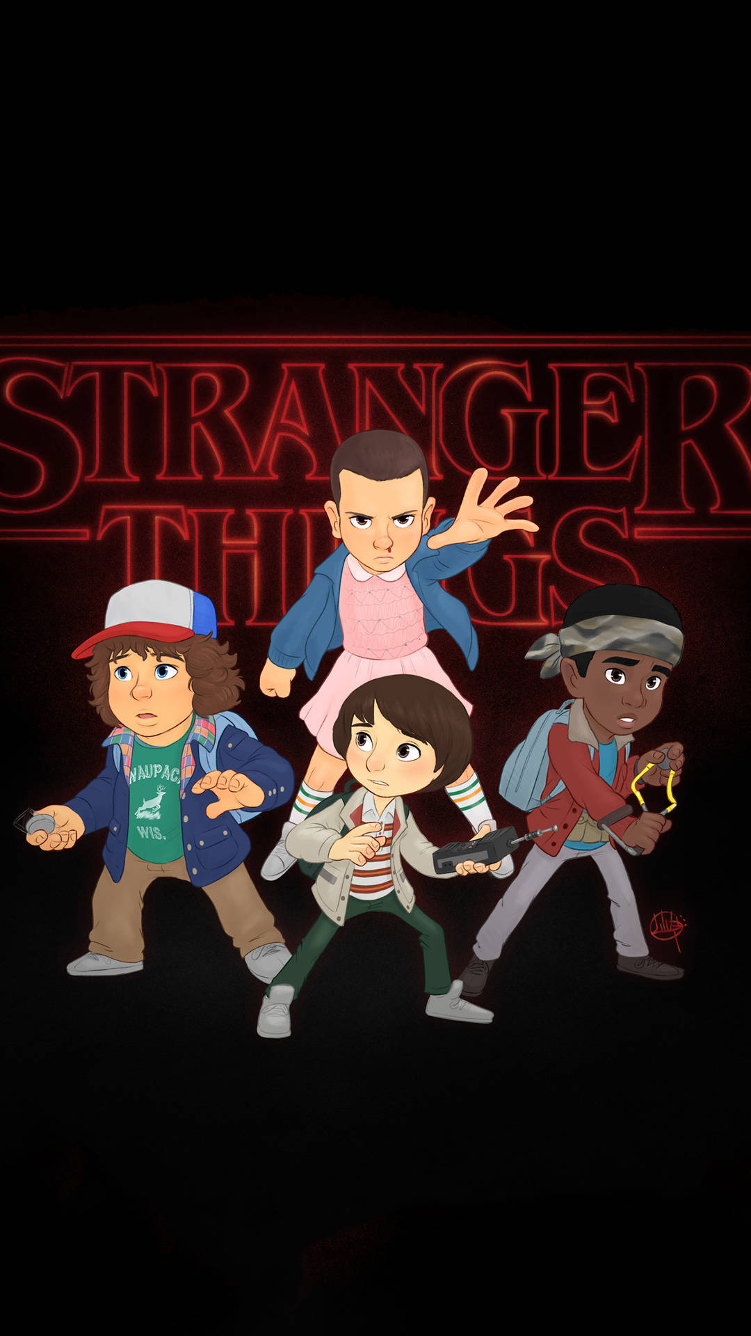 Stranger Things, iPhone, 80s-style clothing, Full HD Phone Wallpaper