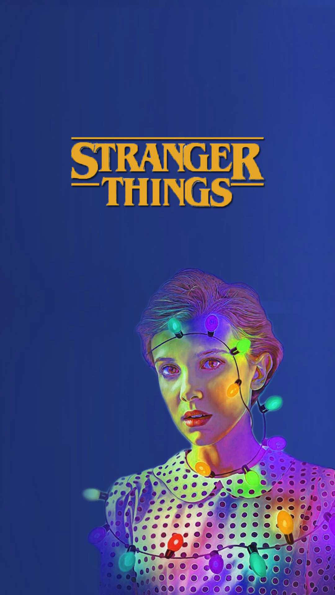 Stranger Things, iPhone, glowing string lights, Full HD Phone Wallpaper