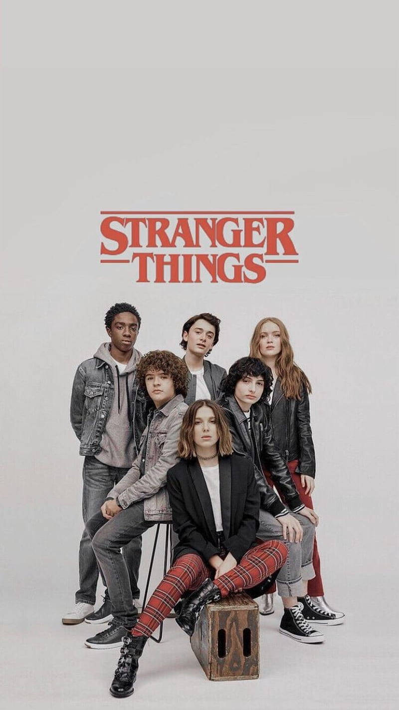 Stranger Things, main cast, 1980s style clothing, HD Phone Wallpaper