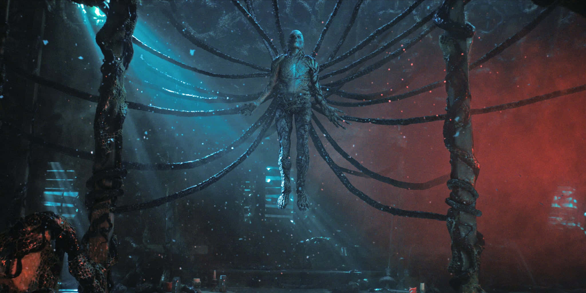Stranger Things, Vecna, glowing blue and red lighting, Full HD Desktop Wallpaper