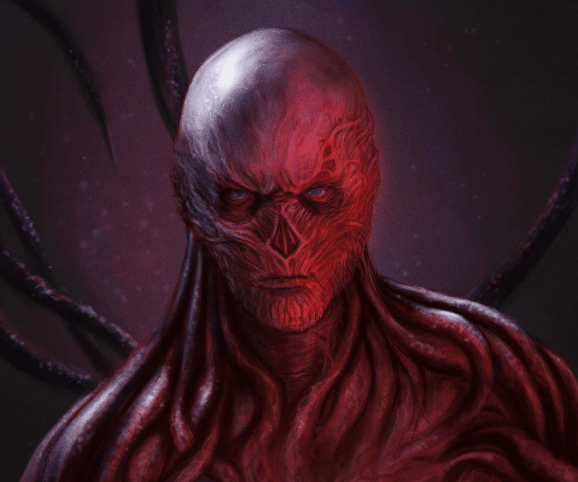 Stranger Things Vecna, red-skinned, glowing eyes, Full HD Desktop Wallpaper