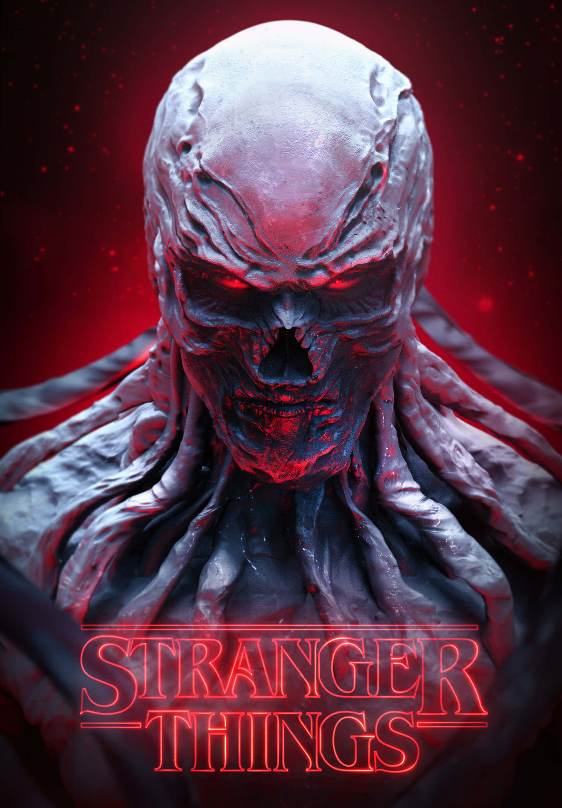 Vecna, Stranger Things, glowing red eyes, 2K Phone Wallpaper