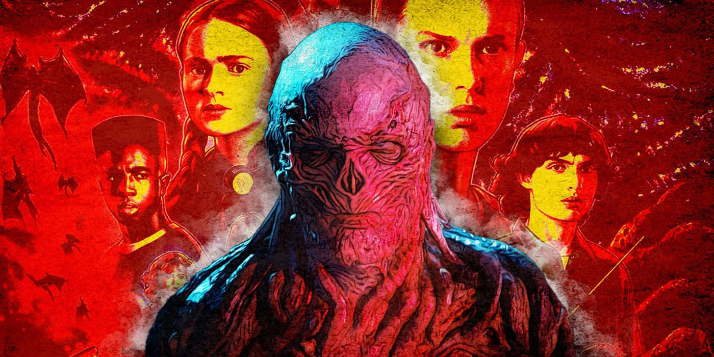 Stranger Things, Vecna, firey red background, HD Desktop Wallpaper