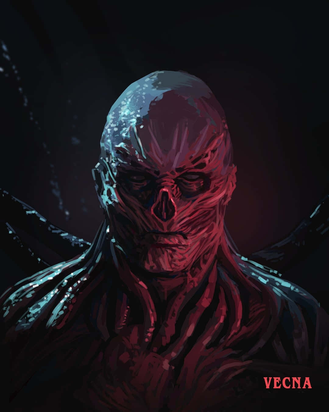 Stranger Things Vecna, glowing red eyes, bald, HD Phone Wallpaper