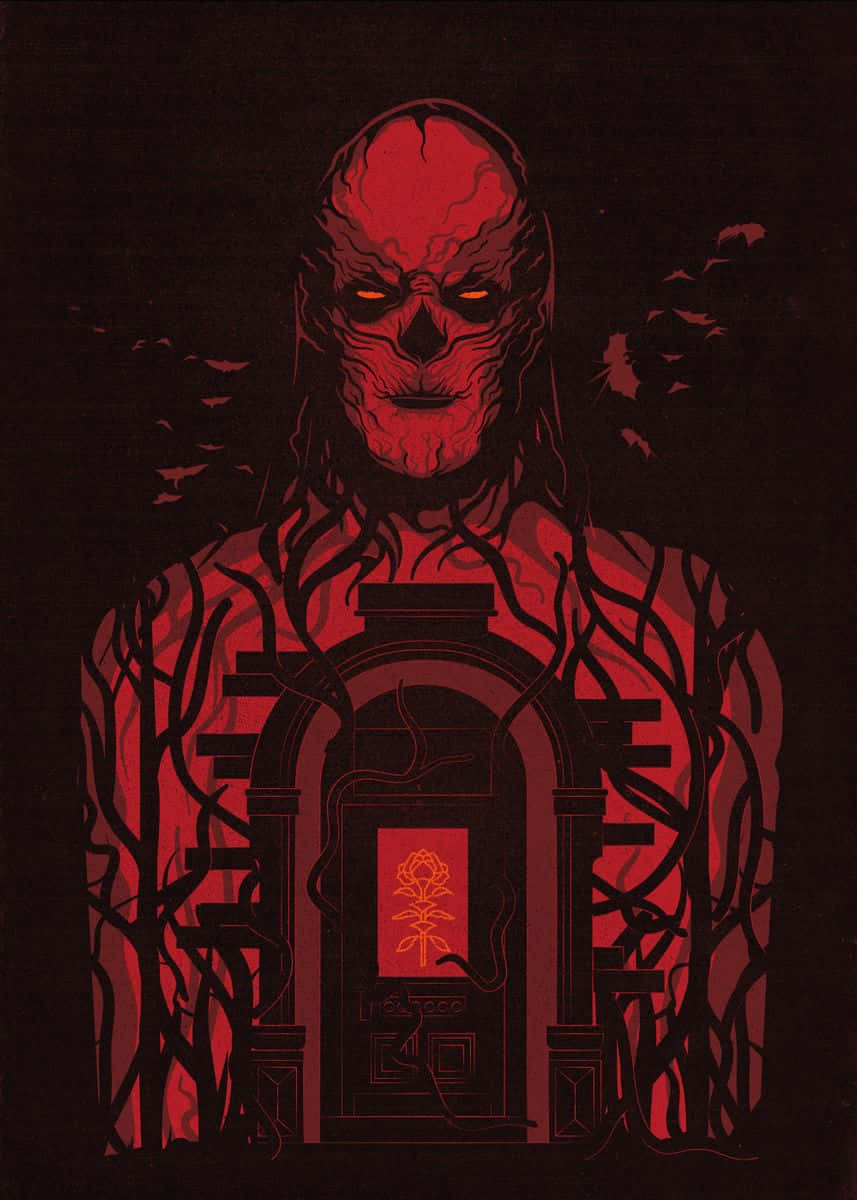 Stranger Things Vecna, red-skinned demon, glowing eyes, SD Phone Wallpaper