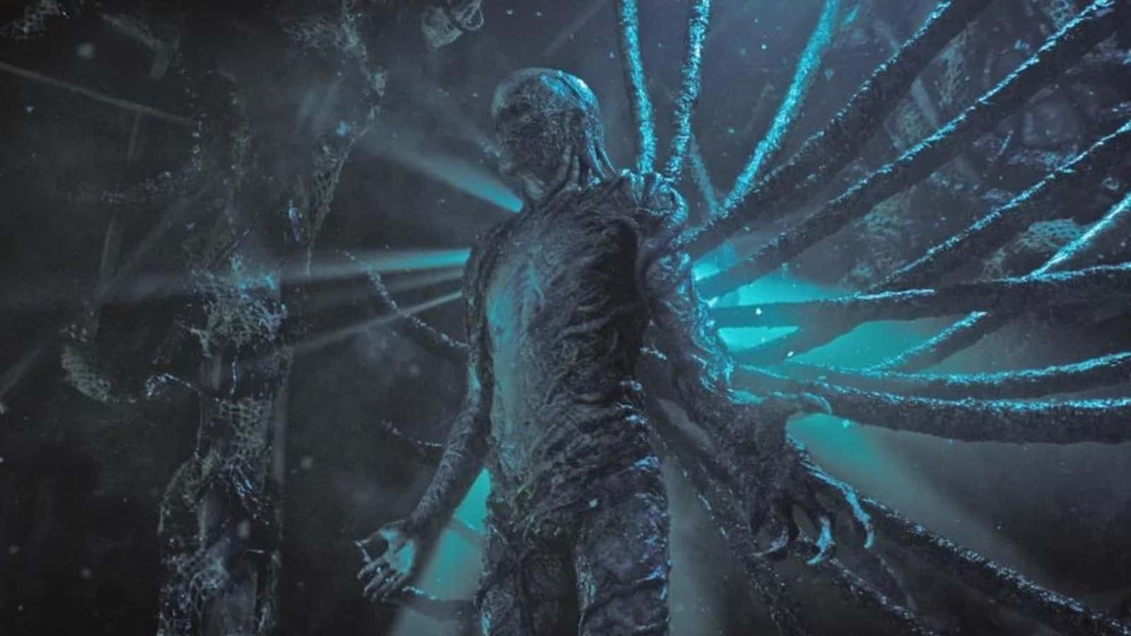 Stranger Things Vecna, grotesque humanoid creature, multiple writhing tentacles, HD Desktop Wallpaper