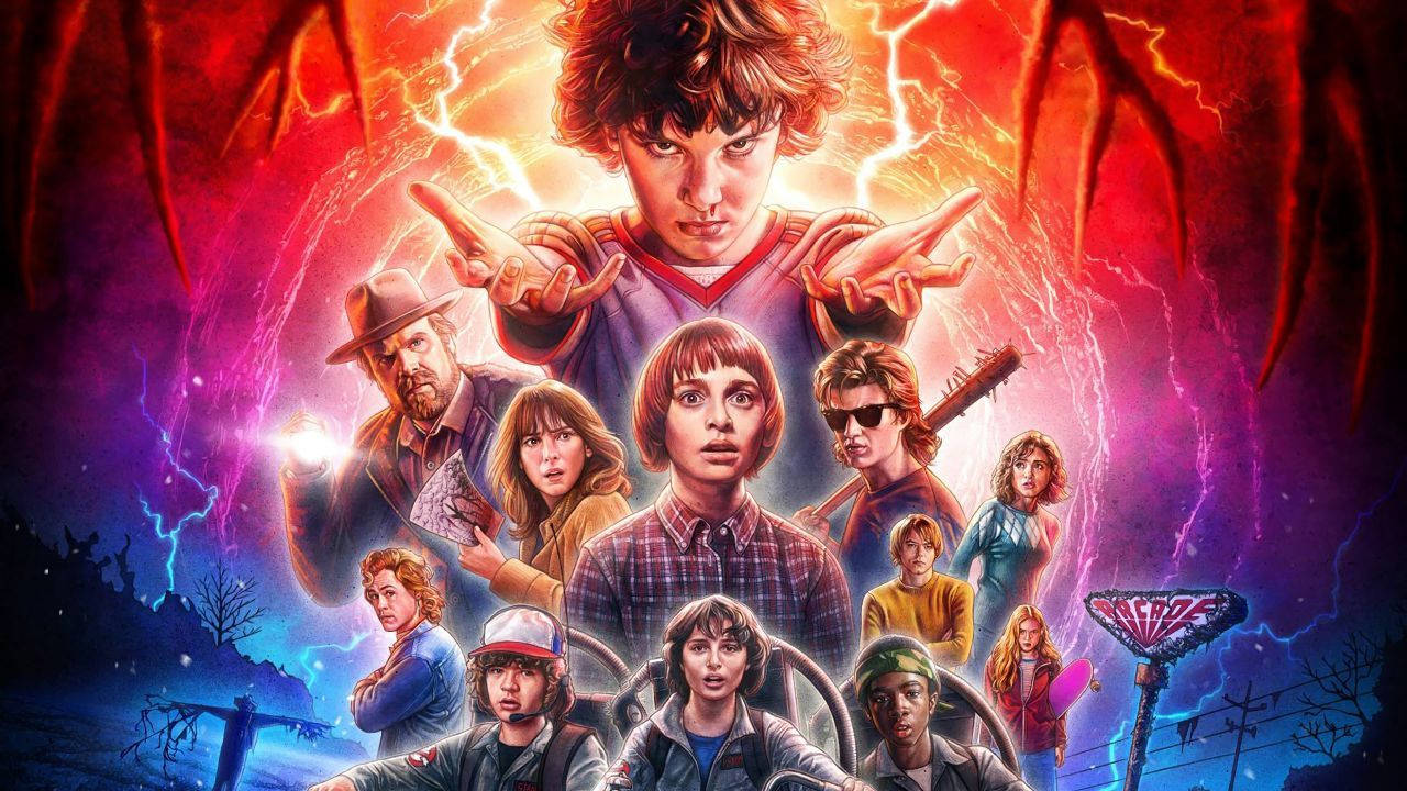 Stranger Things, kids, twilight sky, HD Desktop Wallpaper