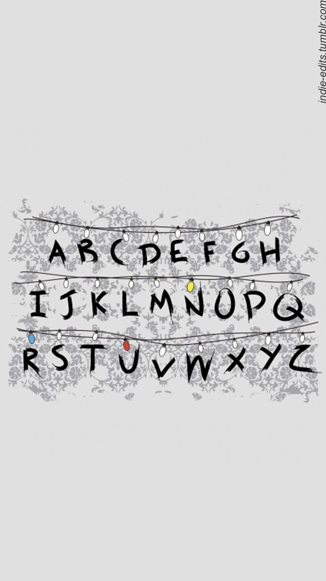 Stranger Things, alphabet letters, hand-drawn, Full HD Phone Wallpaper