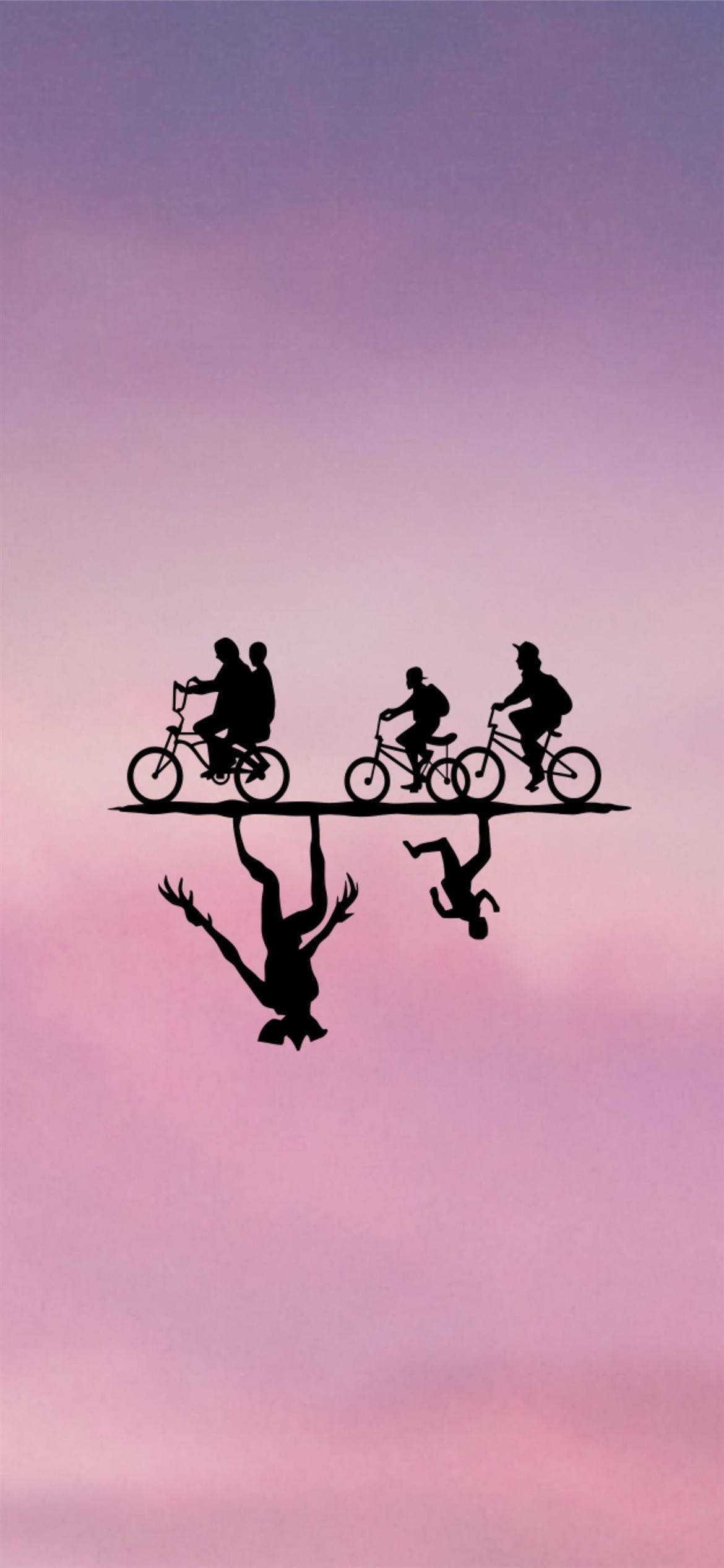 Stranger Things, upside down, silhouette, Full HD Phone Wallpaper