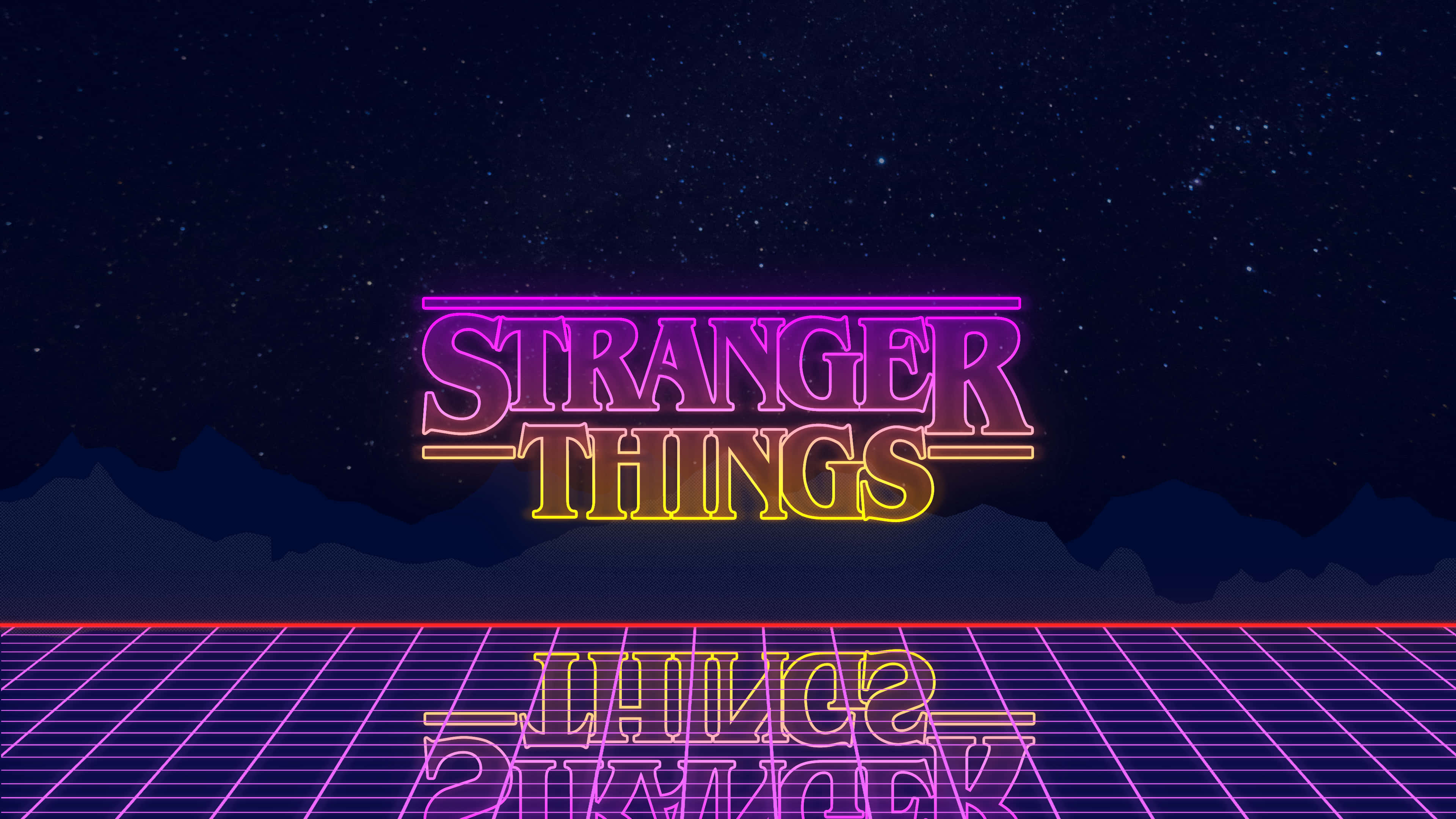 Stranger Things, vaporwave aesthetic, neon, 4K Desktop Wallpaper