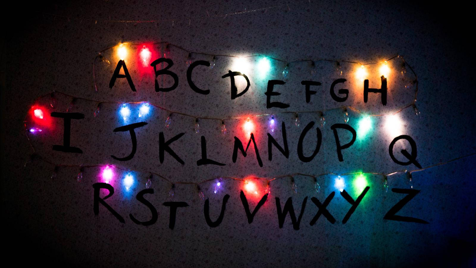 Stranger Things, alphabet of lights, glow, HD Desktop Wallpaper