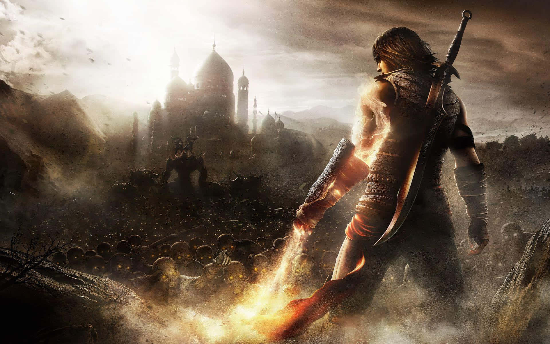 strategy game, glowing sword, undead creatures, Full HD Desktop Wallpaper