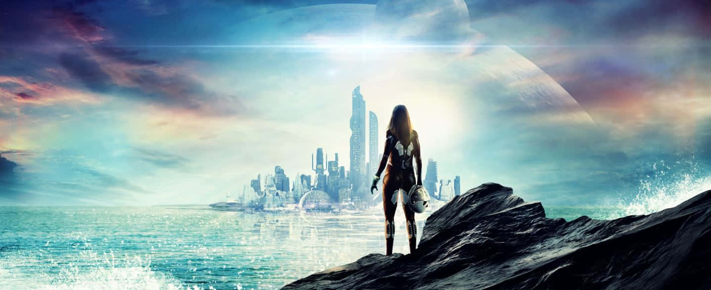 Strategy Game, futuristic armor, rocky shore, HD Desktop Wallpaper