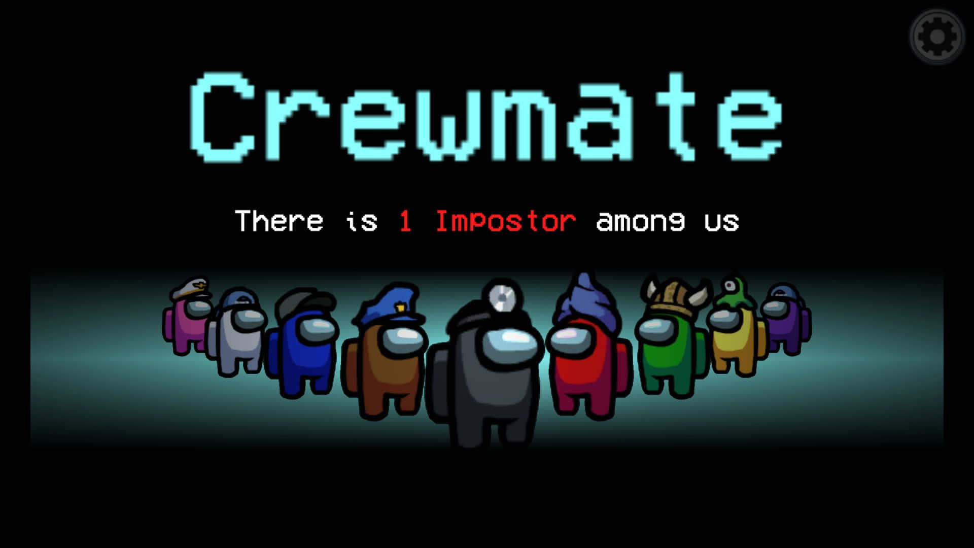 Strategy Game, pixelated crewmates, glowing text, Full HD Desktop Wallpaper