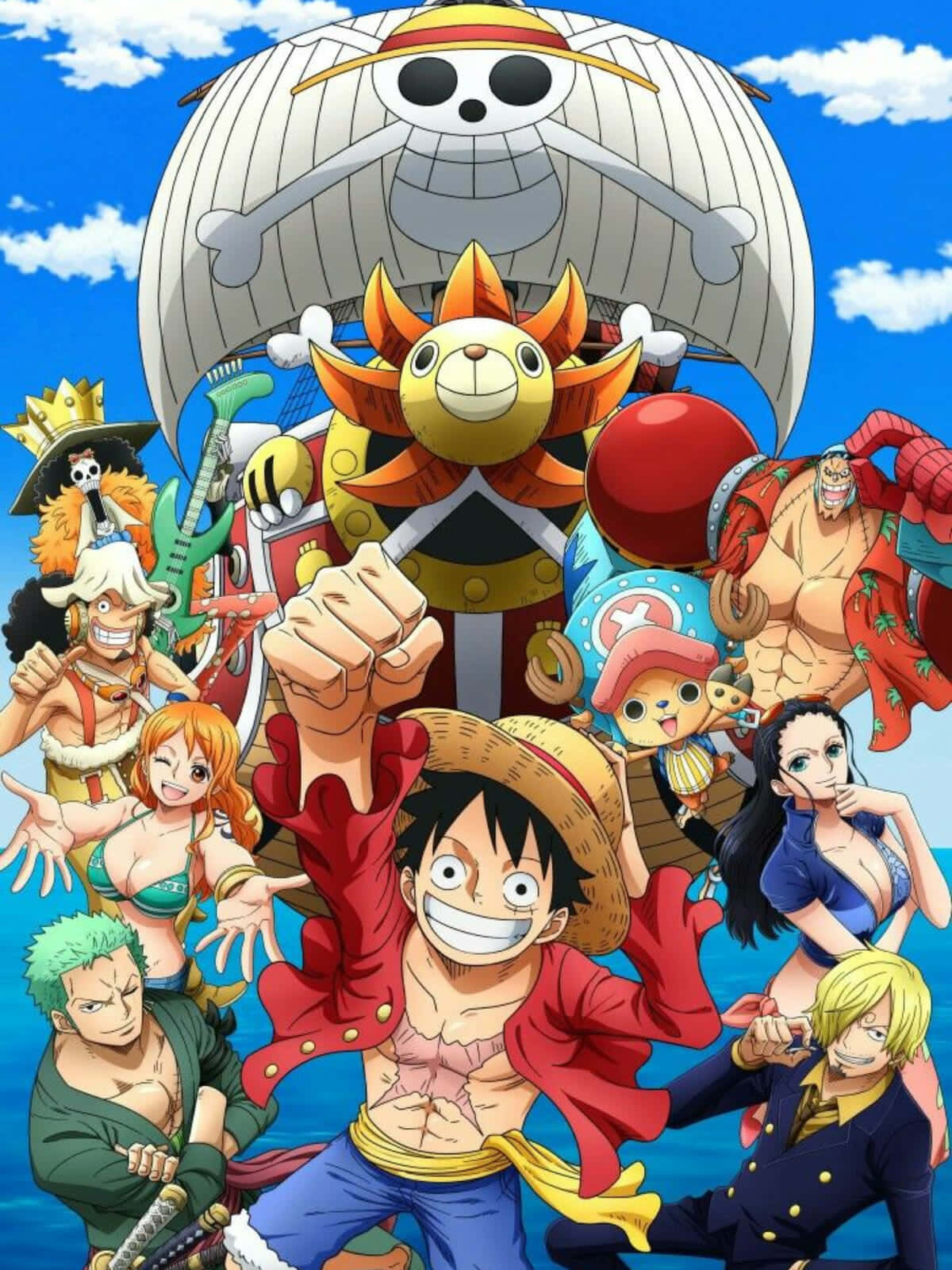 Straw Hat Pirates, anime poster, ship, HD Phone Wallpaper