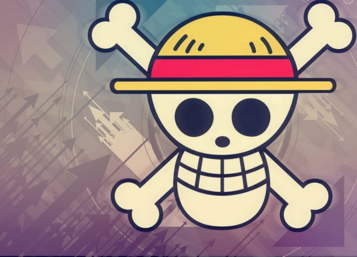 Straw Hat Pirates, cartoon skull, straw hat, SD Desktop Wallpaper