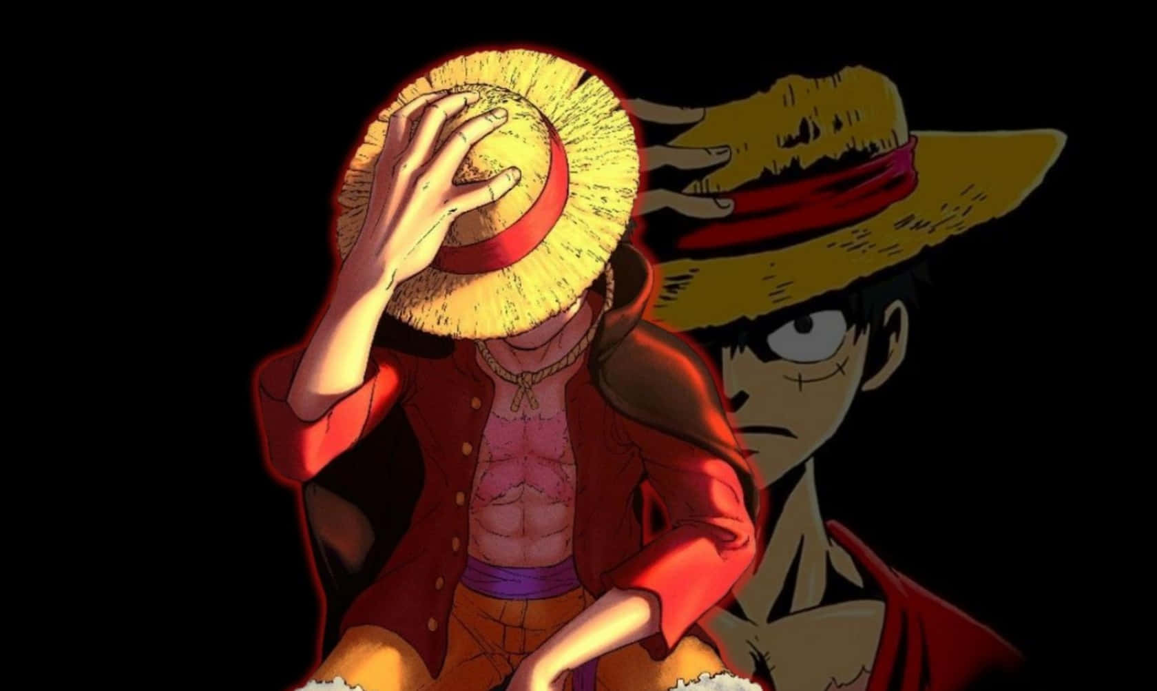 Straw Hat Pirates, red coat, straw hat, HD Desktop Wallpaper