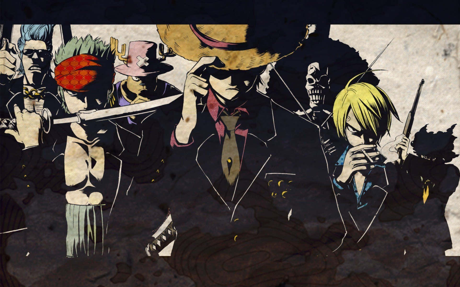 Straw Hat Pirates, anime illustration, seven armed characters, Full HD Desktop Wallpaper