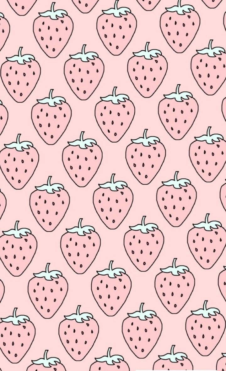 Strawberry Aesthetic, iPhone Screen, pink strawberry pattern, SD Phone Wallpaper