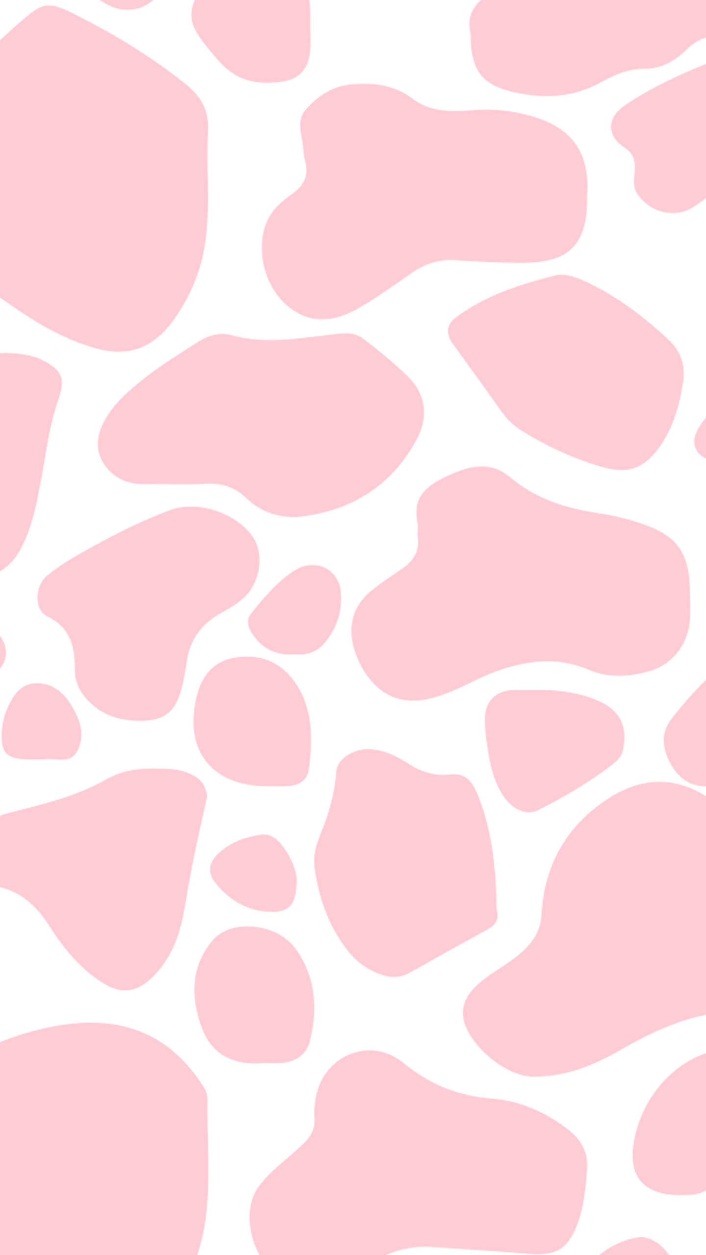 Strawberry Cow, pastel pink, cow print pattern, 2K Phone Wallpaper